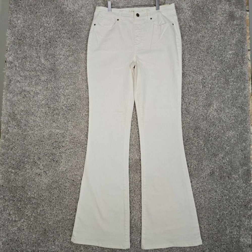 Soft Surroundings Jeans Womens 6T-8T White Triple S Flare Slimming